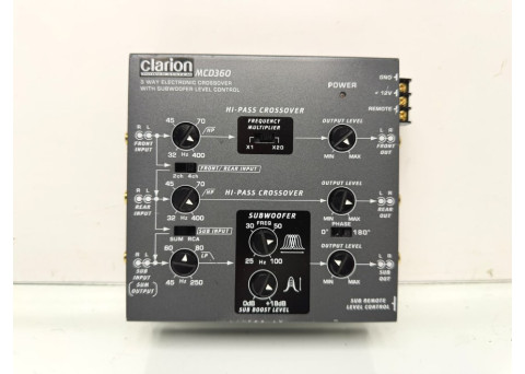 Clarion MCD360 3-Way 6-Channel Electronic Crossover With Subwoofer Level Control