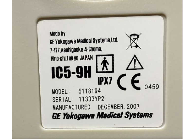 GE Medical IC5-9H 5118194 Transvaginal Ultrasound Transducer Probe
