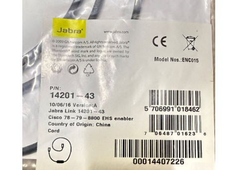 Jabra EHS Adapter 14201-43 Link Electronic Hook Switch (EHS) Adapter - New