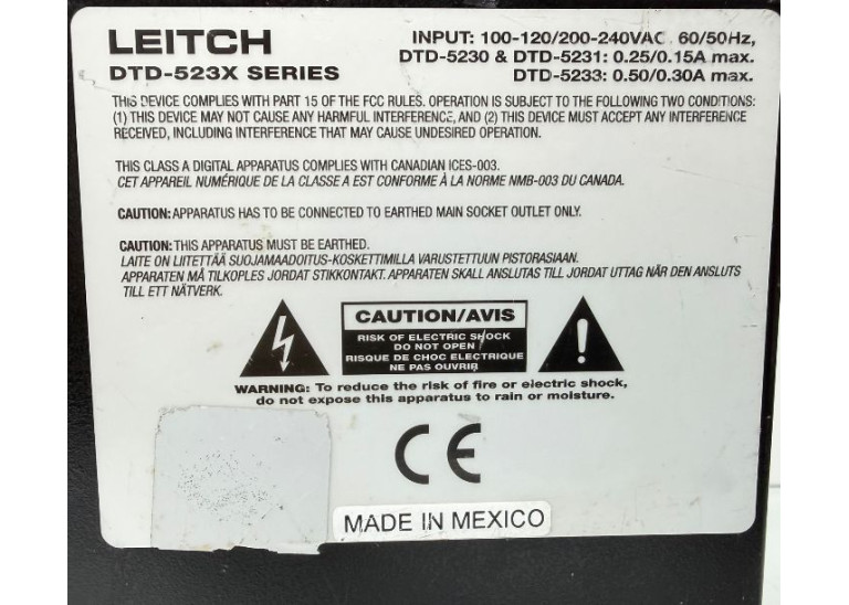 LEITCH DTD-5233 DTD-523X SERIES DIGITAL TIME DISPLAY