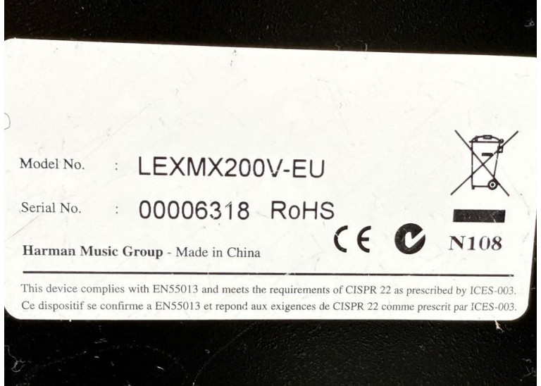 Lexicon MX200 Dual Reverb Effects Processor, Model LEXMX200V-EU