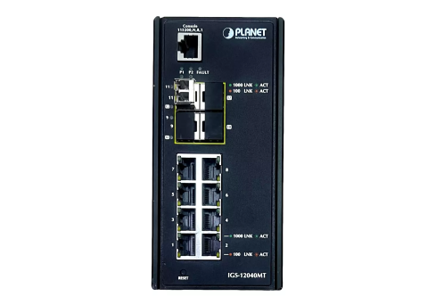 PLANET Technology IGS-12040MT Industrial Ethernet Equipment Switch 12-72V