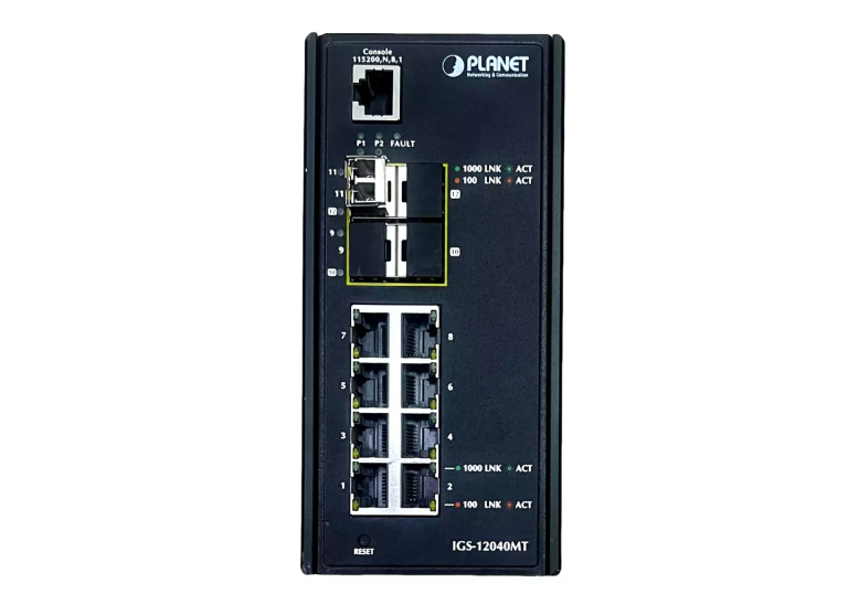 PLANET Technology IGS-12040MT Industrial Ethernet Equipment Switch 12-72V