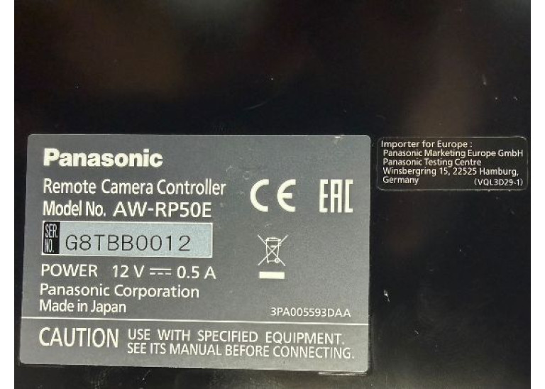 Panasonic AW-RP50 Remote Camera Controller