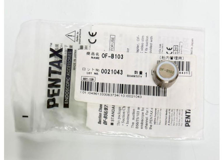 Pentax OF-B103 Suction Cylinder CL. Cap - Lot No 0021043 Pentax OF-B103 Suction Cylinder CL. Cap - Lot No 0021043