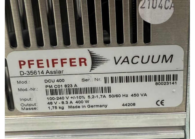 Pfeiffer DCU 400 Turbo Pump Controller, DCU-400 Pfeiffer DCU 400 Turbo Pump Controller, DCU-400