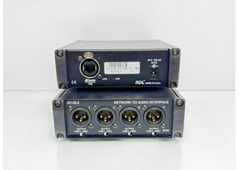 RDL AV-NL4 Network to Audio Interface, Converts 4-Dante Network Audio Signals