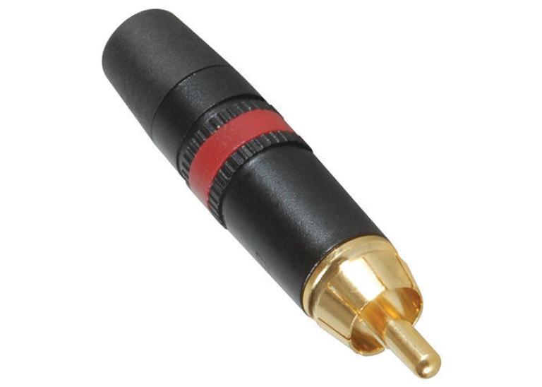 Neutrik Rean NYS373-2 RCA Plug Black with Red Indicator