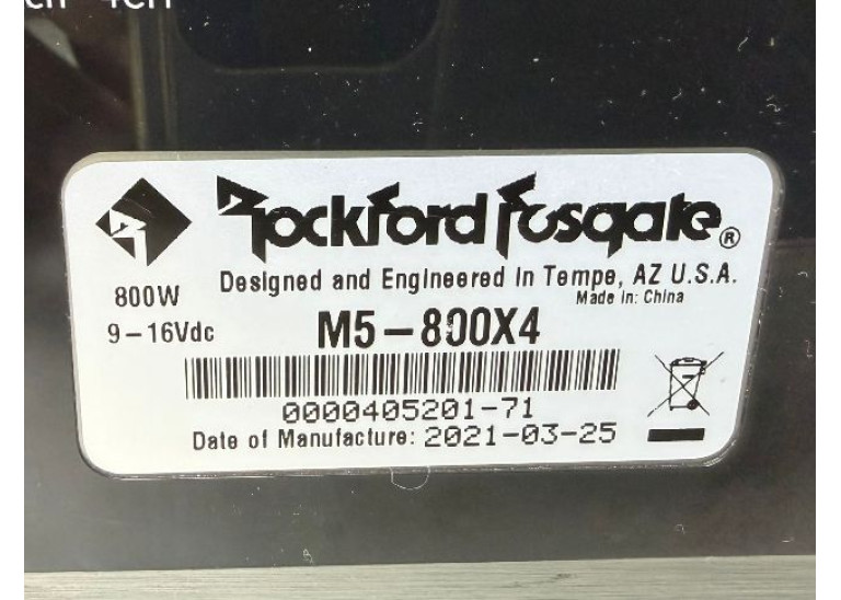 Rockford Fosgate M5-800X4 Marine Amplifier 4-Channel Waterproof 800 Watt
