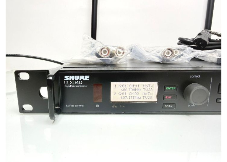 SHURE ULXD4D K51 Dual-Channel Digital Wireless Receiver Freq Range 606-670MHz