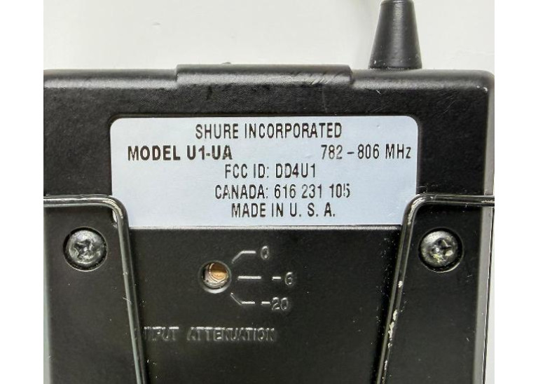 Shure U1-UA Belt Pack Transmitter, FERQ Range: 782-806 MHz