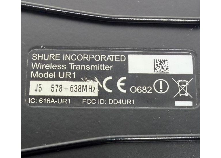 Shure UR1 Bodypack Wireless Transmitter J5 578-638 MHz Shure UR1 Bodypack Wireless Transmitter J5 578-638 MHz