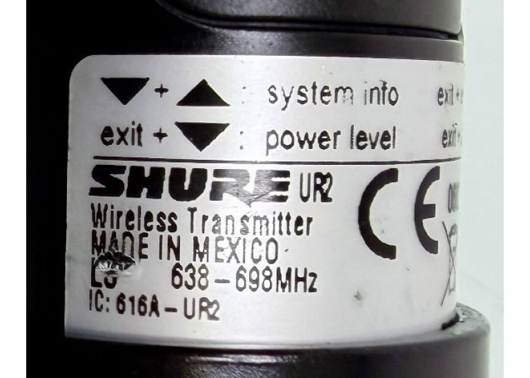 Shure UR2/SM58 - FREQ Range L3 Band, 638-698MHz