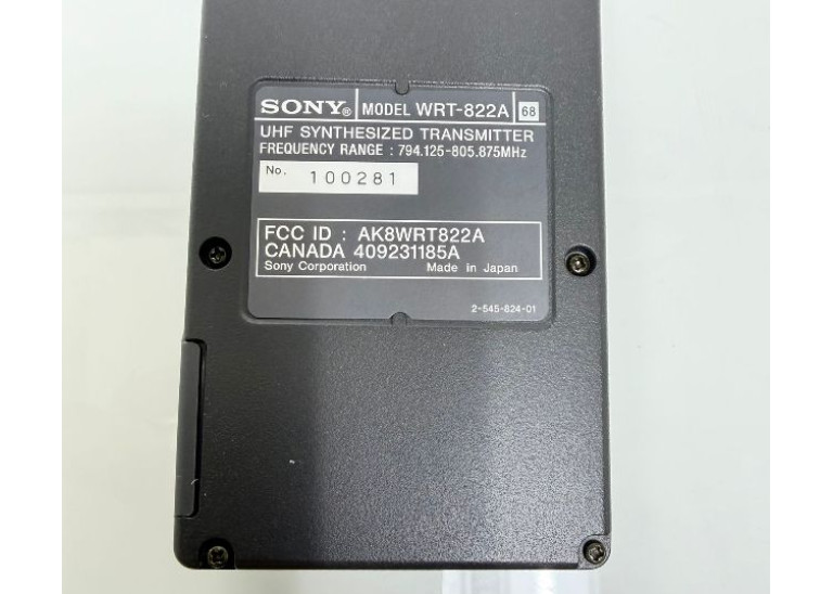 Sony WRT-822A UHF Synthesized Transmitter 794.125-805.875MHz