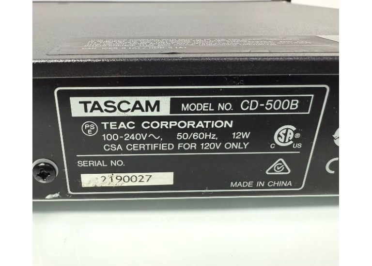 TASCAM CD-500B Rack-Mountable CD Player