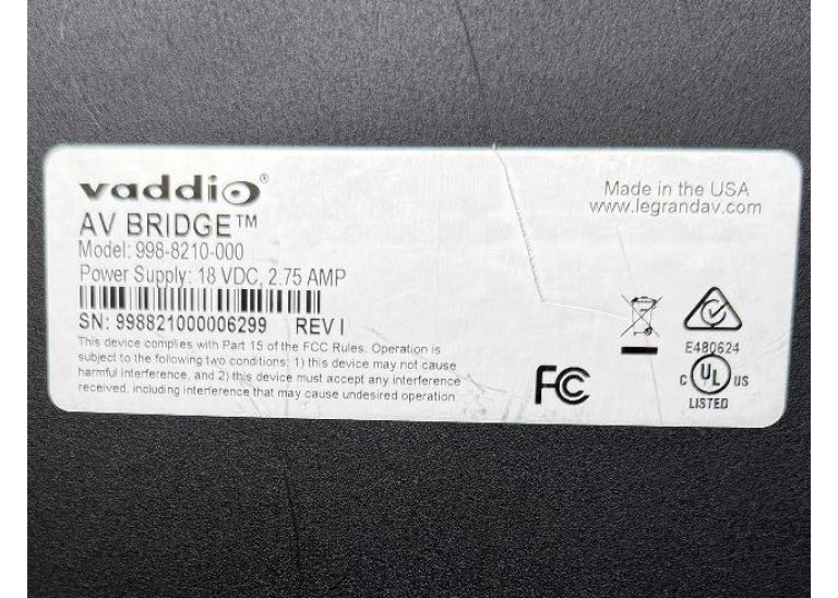 Vaddio AV Bridge Conference HDMI 998-8210-000 Vaddio AV Bridge Conference HDMI 998-8210-000