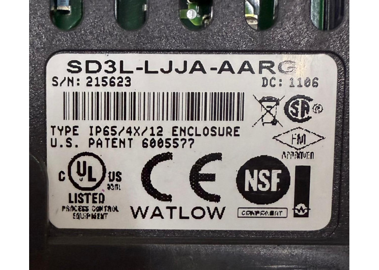 Watlow SD3L-LJJA-AARG 24 VDC, 1/32 DIN, Limit SD Limit Controller