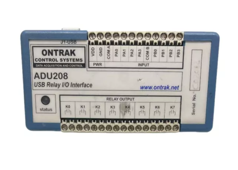 Ontrak ADU208 USB Relay I/O Interface J1-USB 